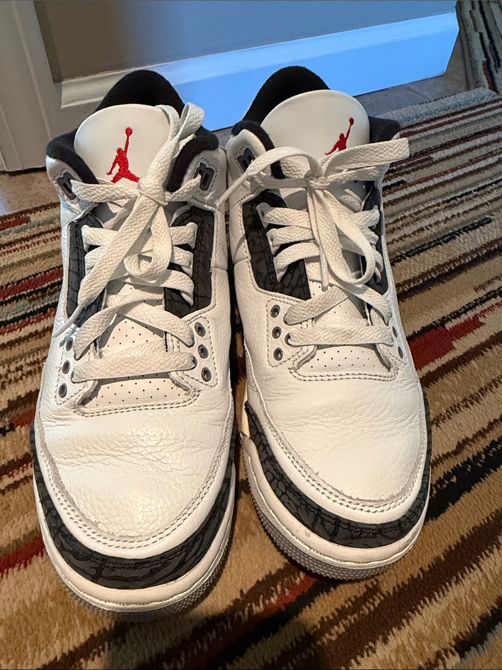 Jordan White Black Red Jumpman Retro Basketball Sneakers